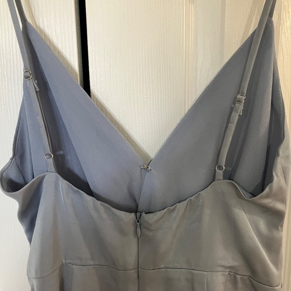 Floret Studios - Gathered Slip Dress, Midi - Light Slate - Picture 6 of 8